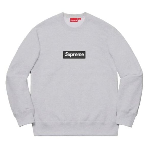 Supreme Box Logo Crewneck Heather Grey FW22 Size MEDIUM - Picture 1 of 9